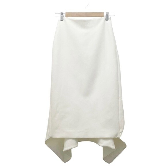 NWT ASOS Tailored Occasion Fishtail Midi Skirt Off White Stretch Crepe Size 0 - Picture 1 of 9